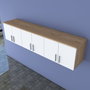 Hanah Home EA114 - 2720 Estantería de Pared Nogal y Blanco 180 cm